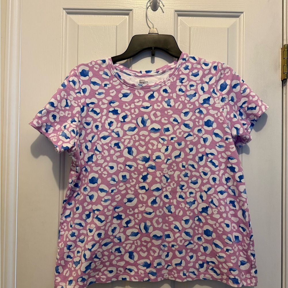 Kim Rogers Leopard Print Short Sleeve Tee